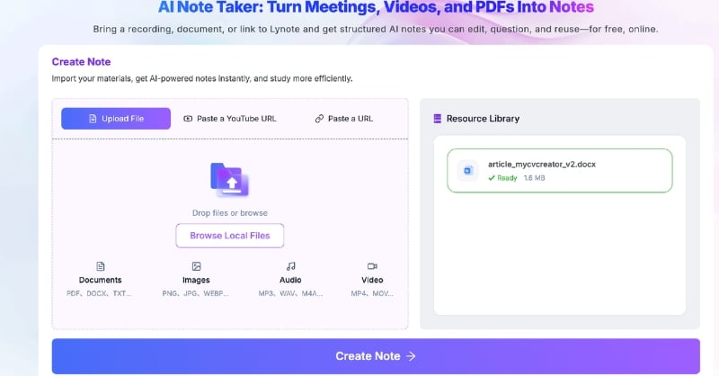 Lynote AI note taker